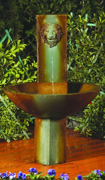 Pillar Lion Fountain Modern Twist Roman Italian Grecian Artwork